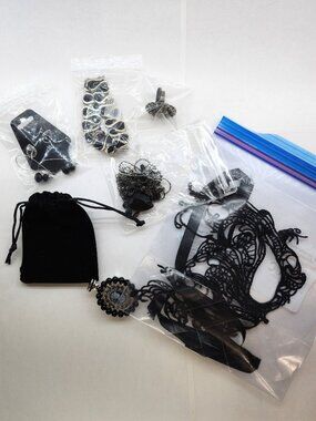 Whimseygoth-Goth Jewelry & Mask Set